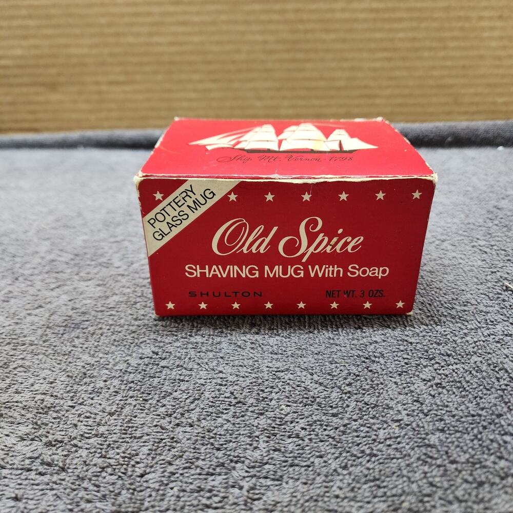 Vintage NOS Old Spice mug with shaving soap New in box unused b51